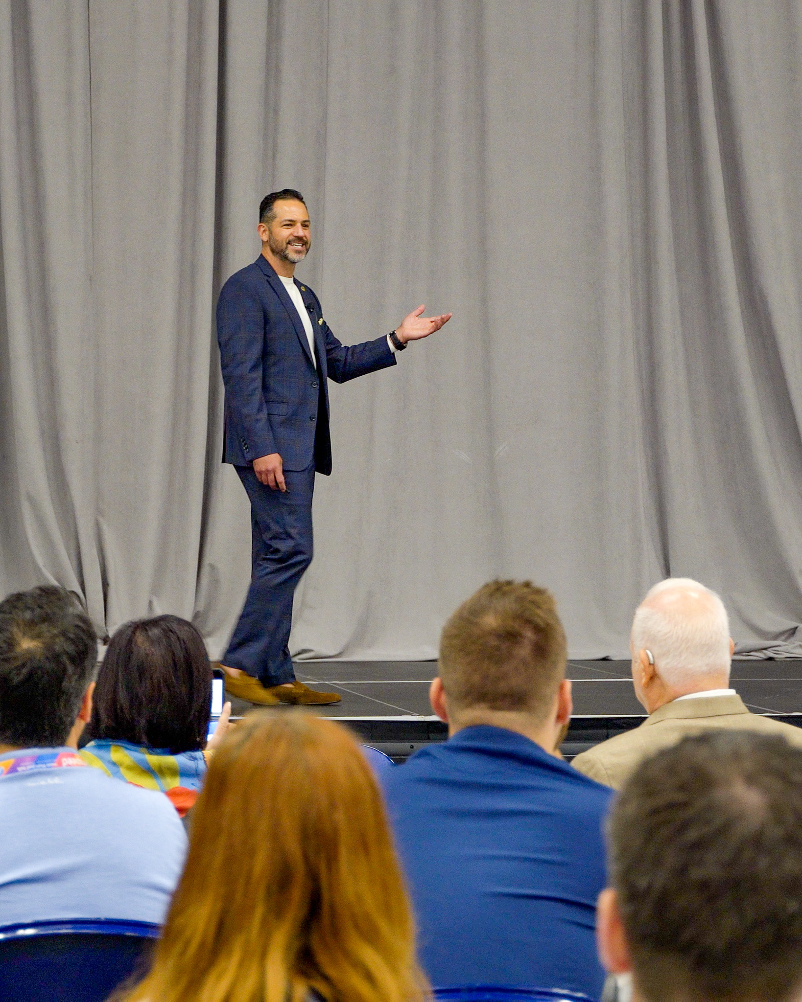 Michael Esposito speaking at the Indietech conference in indianapolis